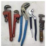 10', 14' Pipe Wrench,12', 16' Channel Locks