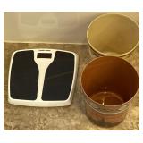 Digital Health Meter Scale, 12' Plastic Trash Bins