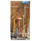 Yard Tools: Sledgehammer, Axe, Broom, Tamper
