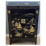 Black Hand Painted Wooden Storage Cabinet