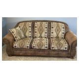 Leather & Fabric Southwestern Style Sofa
