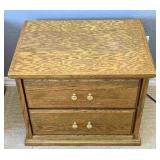 2 Drawer Medium Oak Veneer Nightstand Cabinet