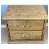 2 Drawer Medium Oak Veneer Nightstand Cabinet
