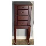 Dark Mahogany Wooden  Jewelry Storage Cabinet