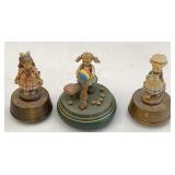 3pc vintage ANRI Reuge musical figurines