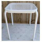 16 Inch White Metal Patio Table