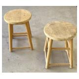 2pc Shortened Wooden Stool