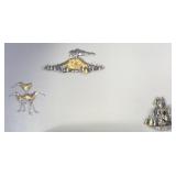3pc Metal Wall Art: Birds, Mountain Forests