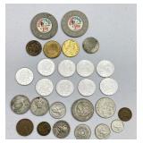 Foreign Coins, Collectible Tokens, Casino Chips