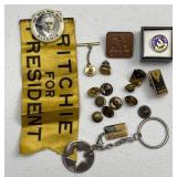 Presidential Campaign Pin, Ribbon, Lapel Pins