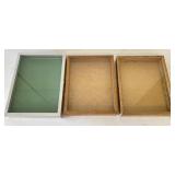 3pc Glass Top Display Boxes Metal Frame Boxes