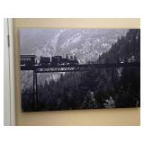 Canvas Photographic Print: Train On Bridge
