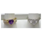 2pc 10 Karat Faceted Stone Rings