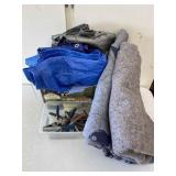 Plastic Tarps, Moving Blankets, Metal Clamps