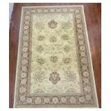 Medium Large Area Rug: Gold, Burgundy Color