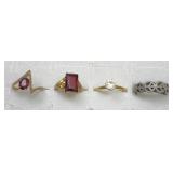 4pc Rings: Gold, Gold Filled, Peace Ring