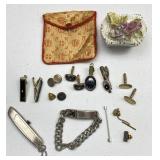 Cufflinks, Tie Tacks, Porcelain Jewelry Holder