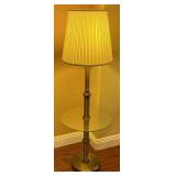 Round Glass Table Top Metal Base Floor Lamp