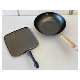 10 Inch Nonstick Skillet, 12 Inch Carbon Steel Wok