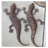 2pc Metal Wall Art: Gecko Lizards
