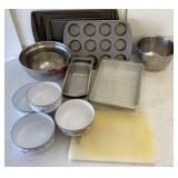Mixing Bowls, Muffin Tin, Baking Sheets