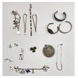 Silver Jewelry: Bracelets, Earrings, Pendant, Pin