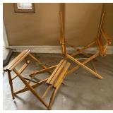 2pc Folding Wooden Frame Directors Chairs