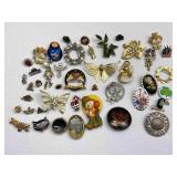 Assorted Pins, Brooches, Jewelry Collectibles