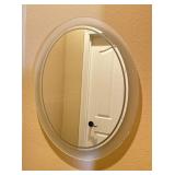 Frosted Glass Oval Shaped Wall Mirror