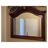 3 Foot Wooden Frame Beveled Wall Mirror