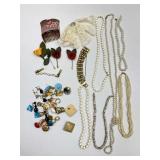 Pearl, Beaded Necklaces, Hair Comb, Earrings, Pins