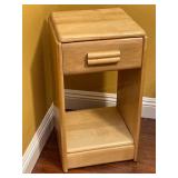 Solid Wooden Rounded Edge Side Table W/ Drawer