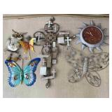 Outdoor Wall Art: Butterfly, Owl, Clock, Cross