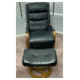 La-z-boy Black Leather Recliner & Ottoman
