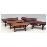 Small 5pc Carved Wooden Asian Style Display Stands