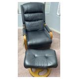 La-z-boy Black Leather Recliner & Ottoman
