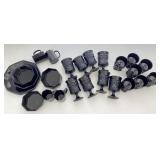Black Opaque Glass Goblets, Dishes