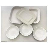 8pc Large Correlle Bowls, Corningwear Baking Dish