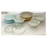 5pc Decorated Pyrex Bowls Baking Dish