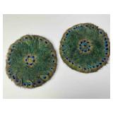 2pc 12' Diameter Peacock Feather Fan Wall Display