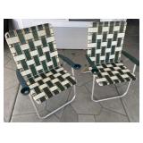 2pc Folding Aluminum Frame Lawn Chairs