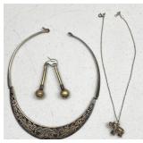 Sterling Silver Jewelry: Elephant, Engraved Choker