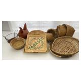 Woven Baskets, Serving Trays, Chicken Basket