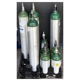 9pc Aluminum Oxygen Cylinder Canisters