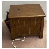 Mission Style Side Table W/ Magazine Rack, Storage