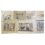 7pc Hand-painted Papyrus Art