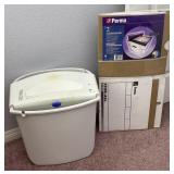 8 Sheet Paper Shredder, 2 Cardboard File Boxes