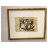 Framed Hand Painted Papyrus Art