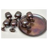 7pc Plated Metal Alloy Goblet Service Set