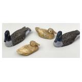 Decorative Hand Painted Wooden, Corn Husk Ducks